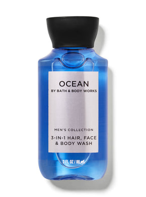 Bath & Body Works OCEAN Travel Size 3-In-1 Hair, Face & Body Wash Gel For Men 88ML